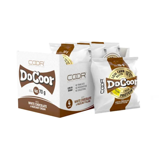 Donuts COOR Crema de Chocolate Blanco y Avellana Caja de 4 unidades