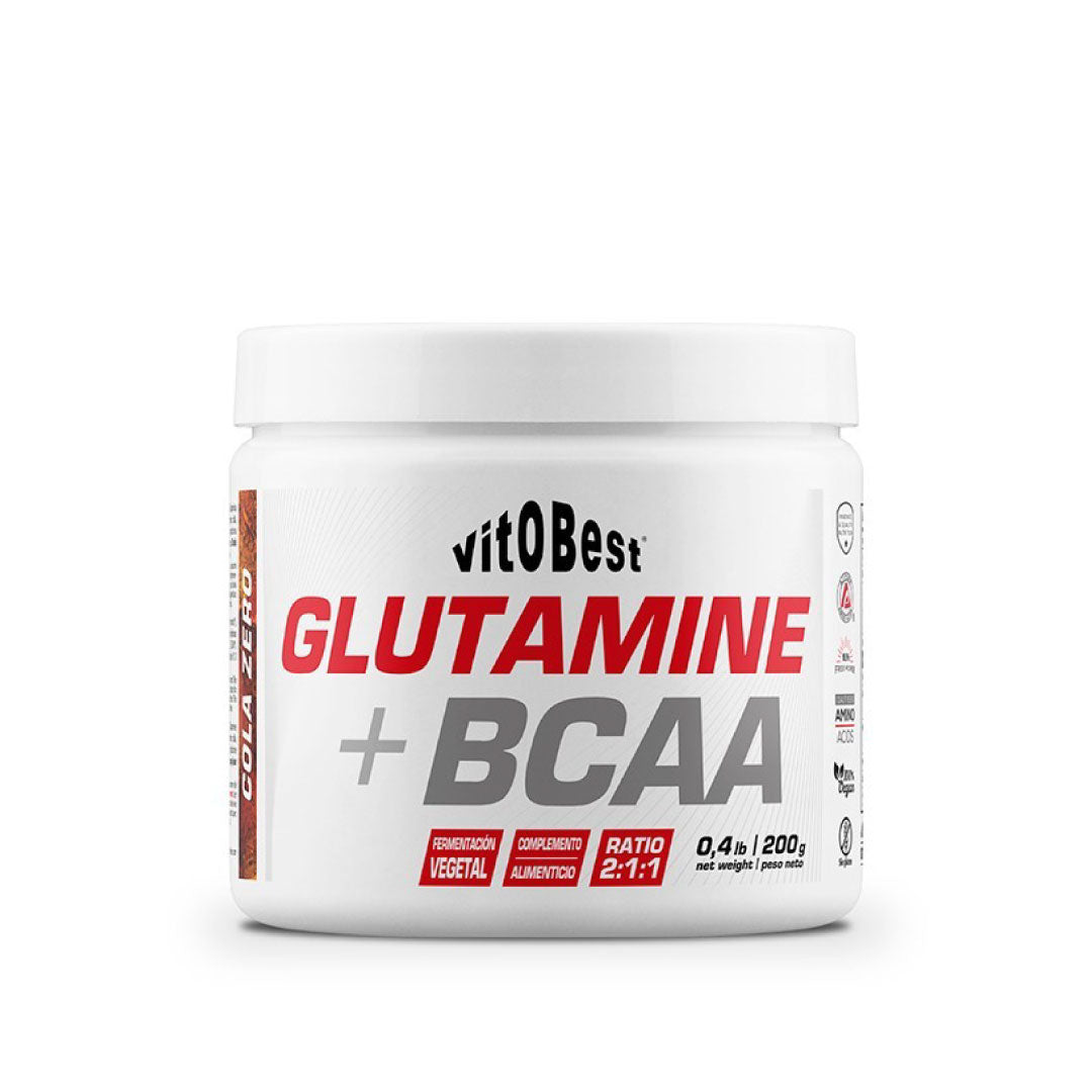 Glutamina + BCAA (Polvo) 200g sabor cola de Vitobest