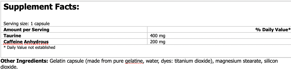 Cafeína con Taurina 90 Caps de Amix