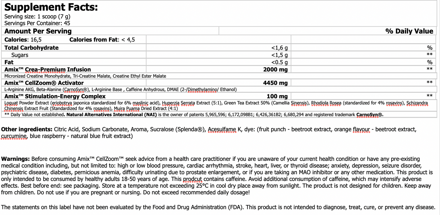 Pre-entreno CellZoom 315 Gr