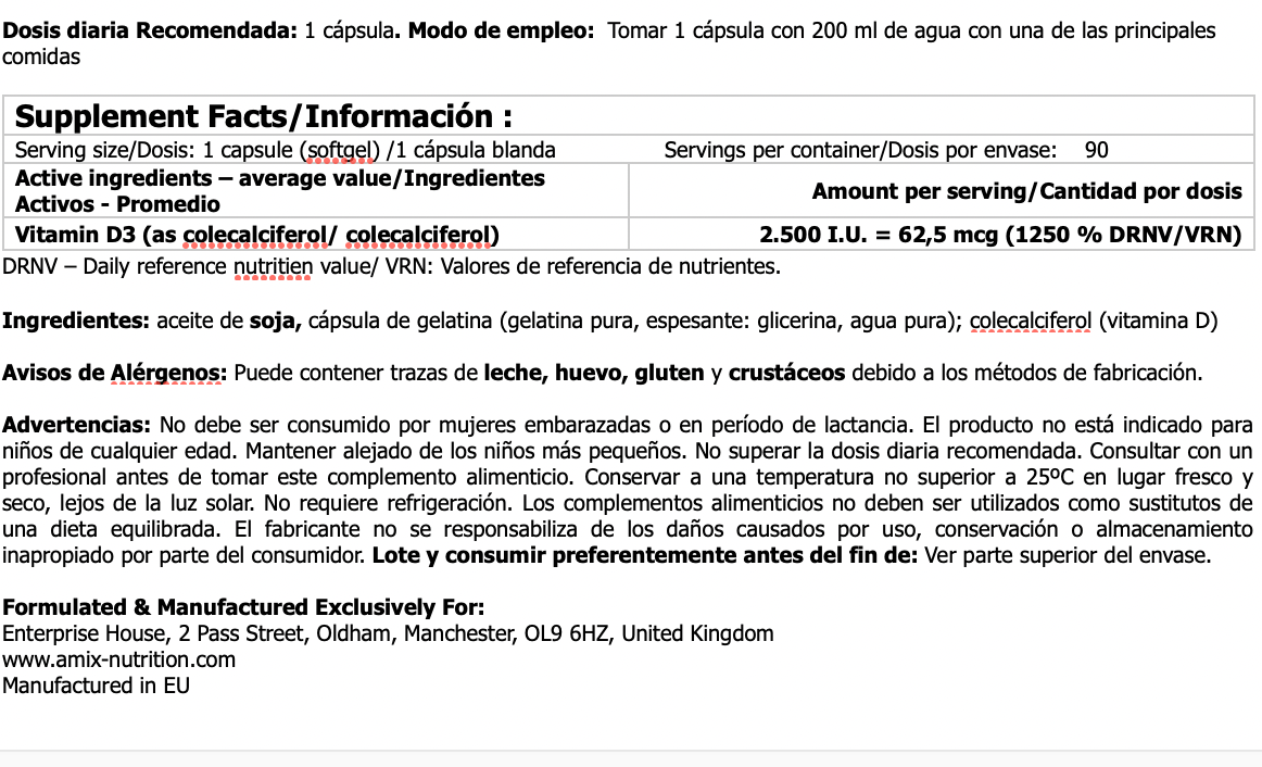 Vitamina D 2500 I.U 90 Vcaps GreenDay