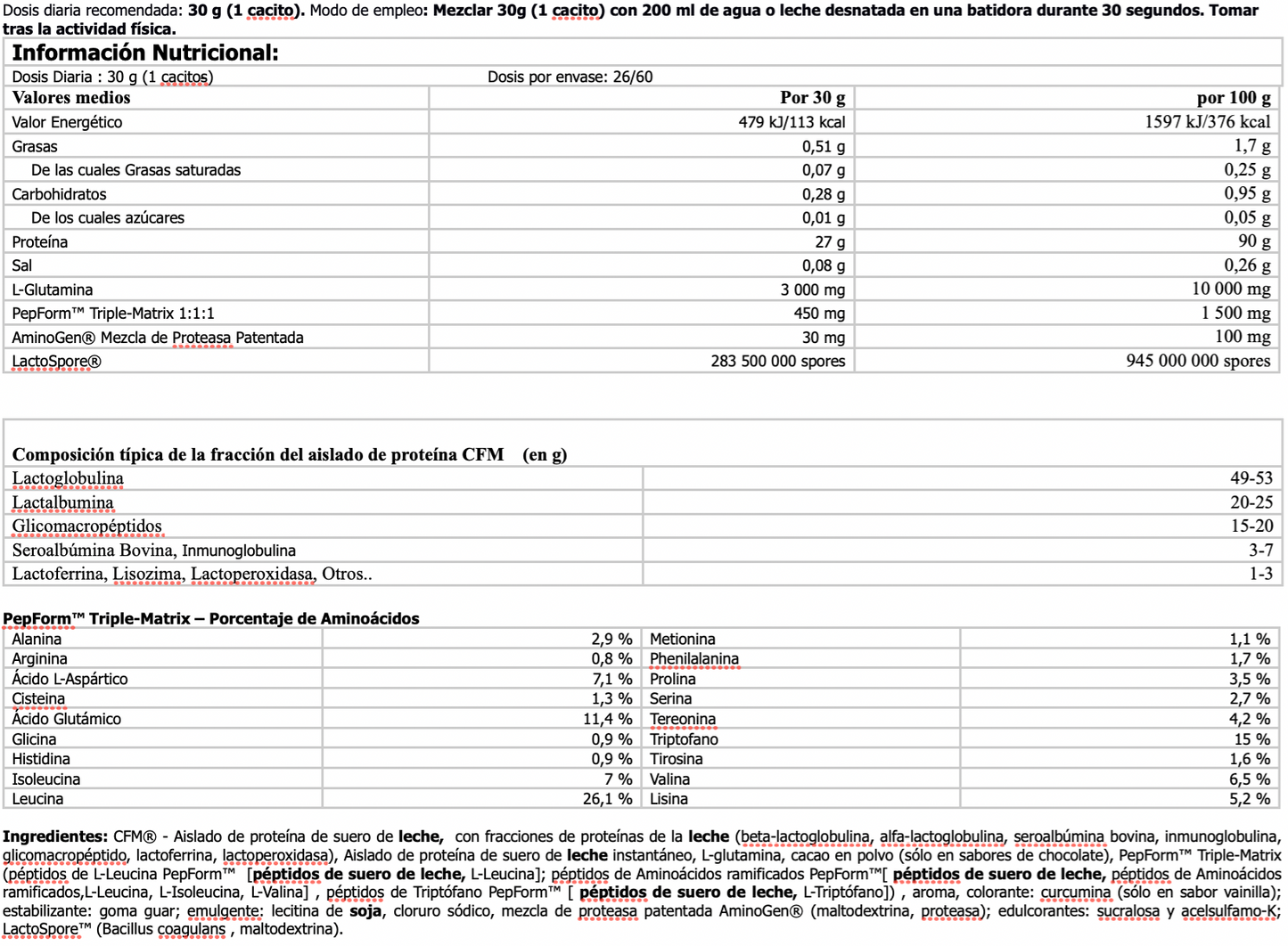Proteína Iso HD 90 CFM saco de 500g