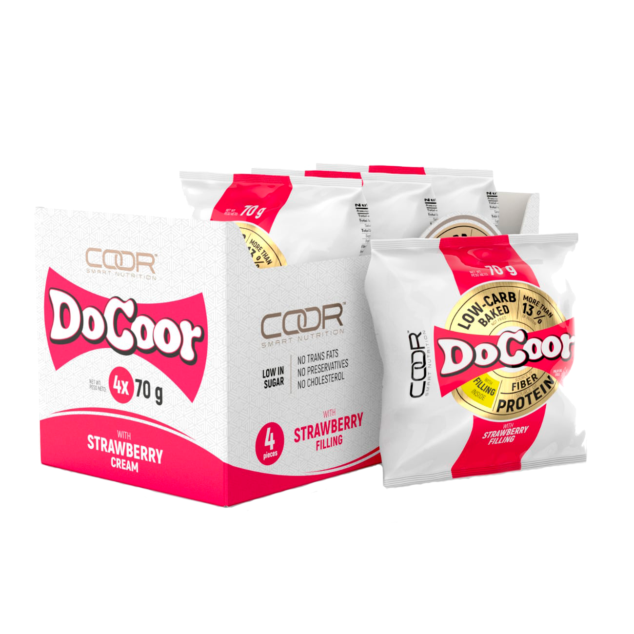 Donuts COOR Crema de Fresa Caja de 4 unidades