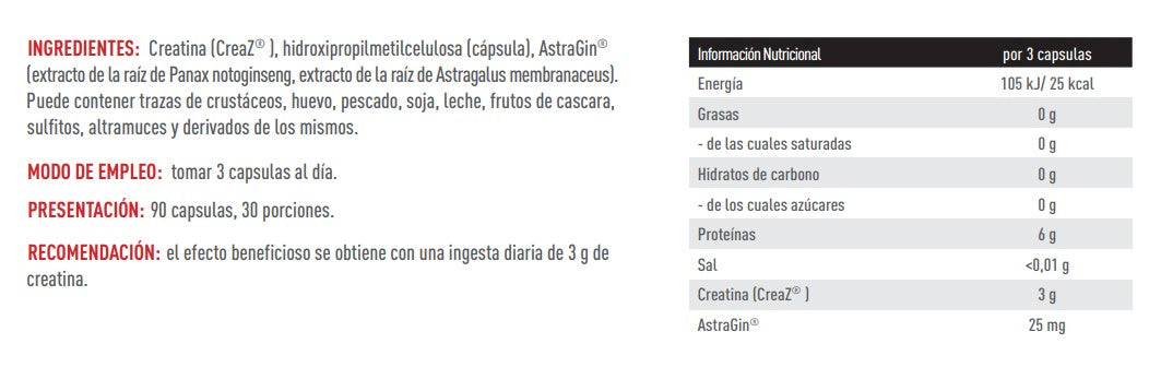 Creatina pura con AstraGin 90 cápsulas de Weider