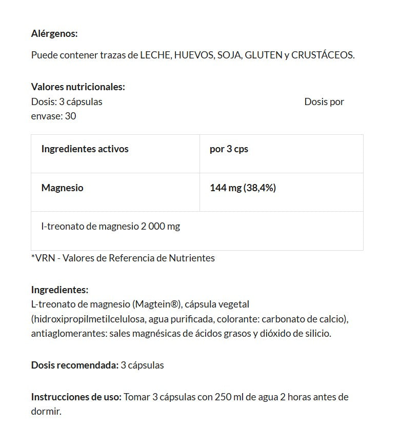 L-Treonato de magnesio Magtein® 90 vcaps de Amix Pro