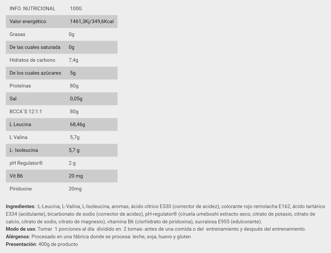 BCAA's 400g Constructor de Big