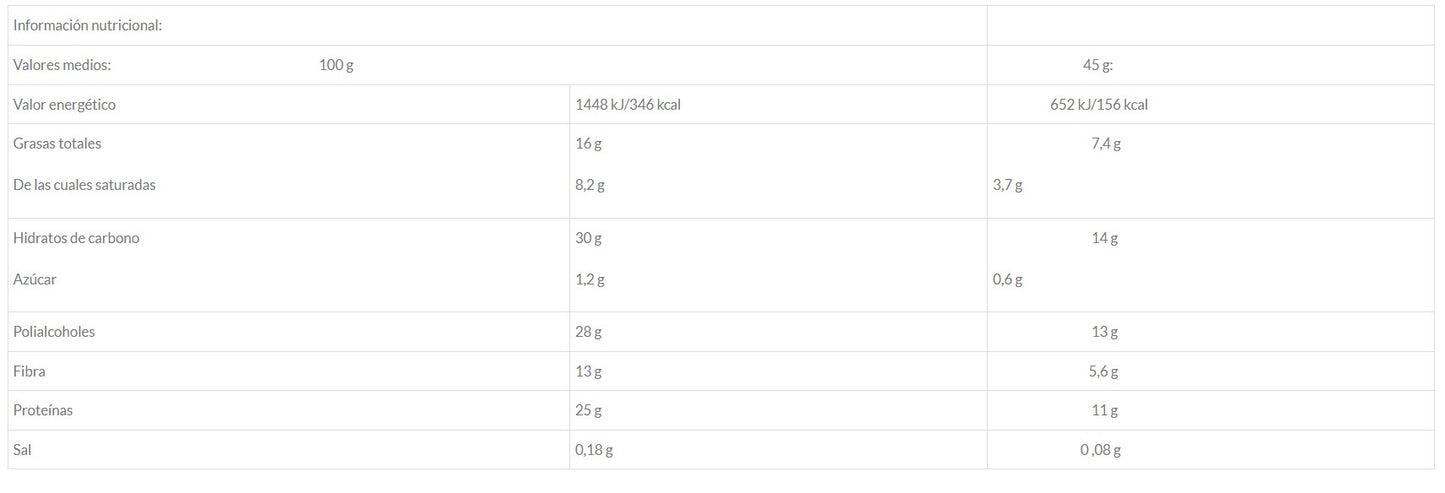 Barrita de proteínas vegana caja (20 x 45g) de Amix