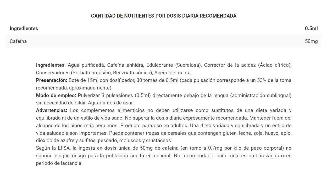 Real CNS - Cafeína Líquida de rápida absorción