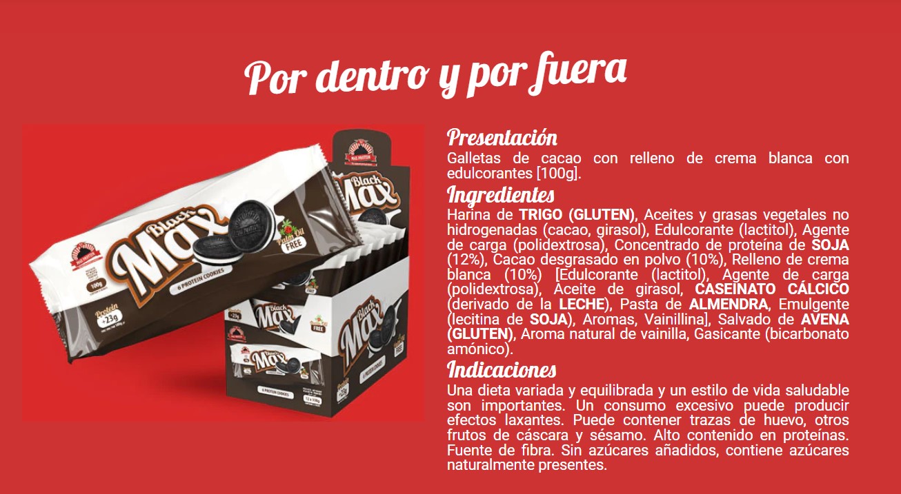 Black Max - Galletas con relleno de crema proteica