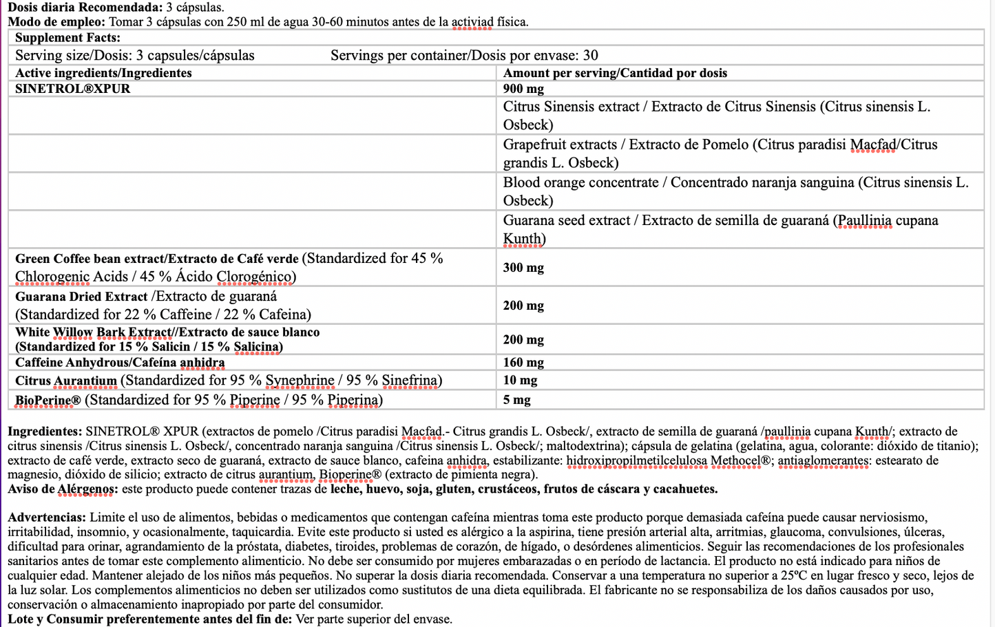 Quemador de grasa X-FAT 90 Caps de Amix