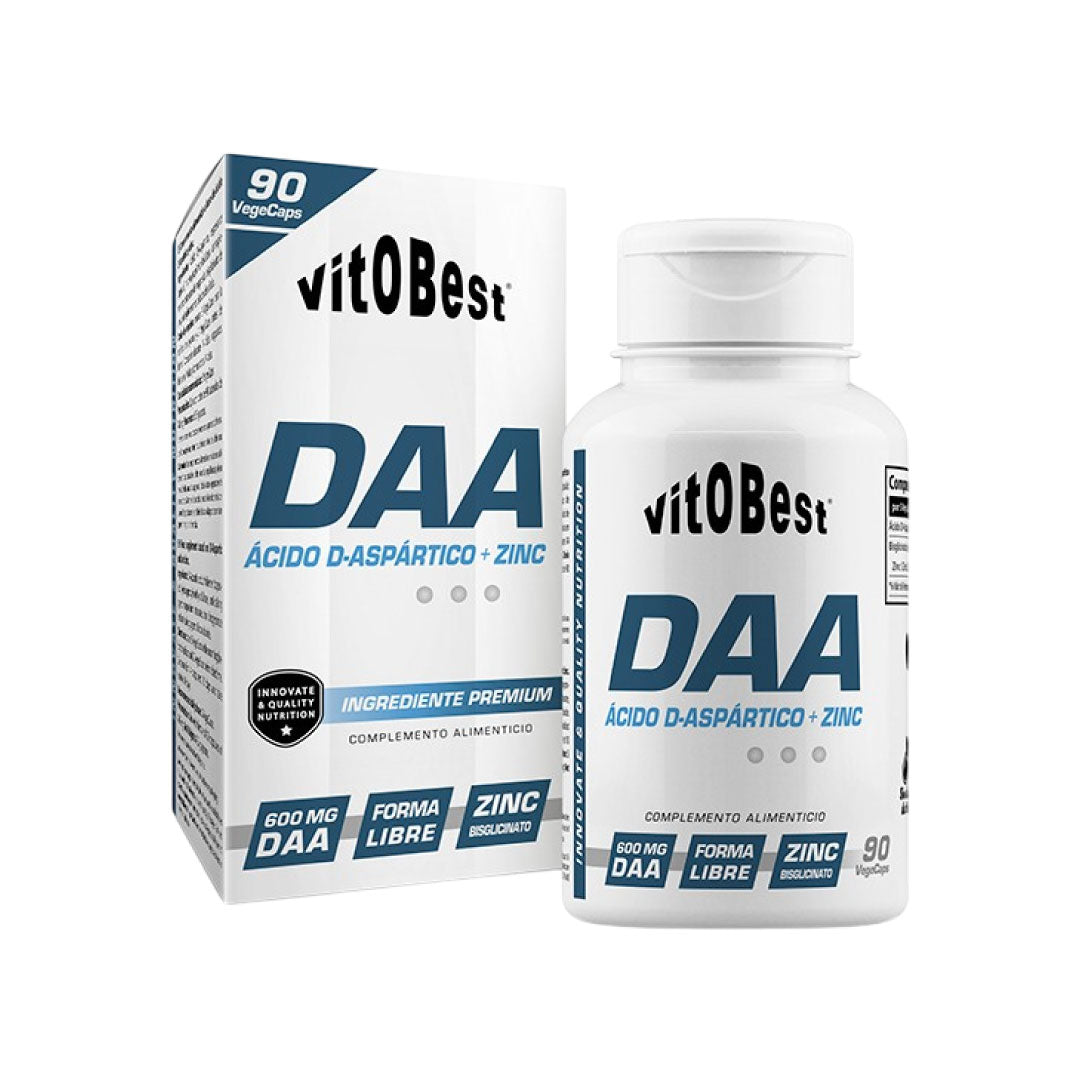 Ácido D-aspártico (DAA) y zinc 90 cápsulas vegetales de Vitobest