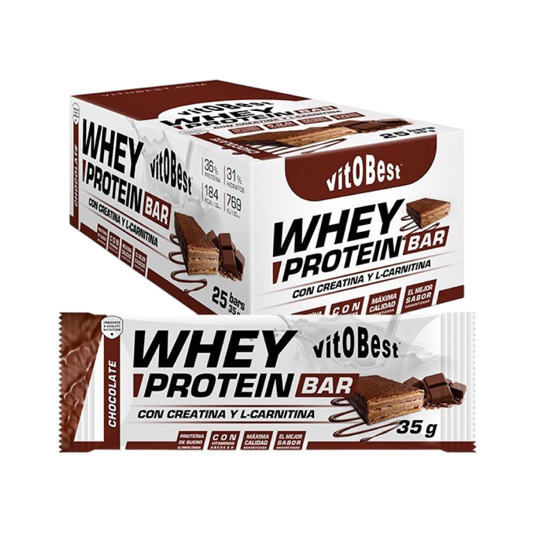 Barritas de proteínas WHEY barquillo (25uds. * 35g) de Vitobest