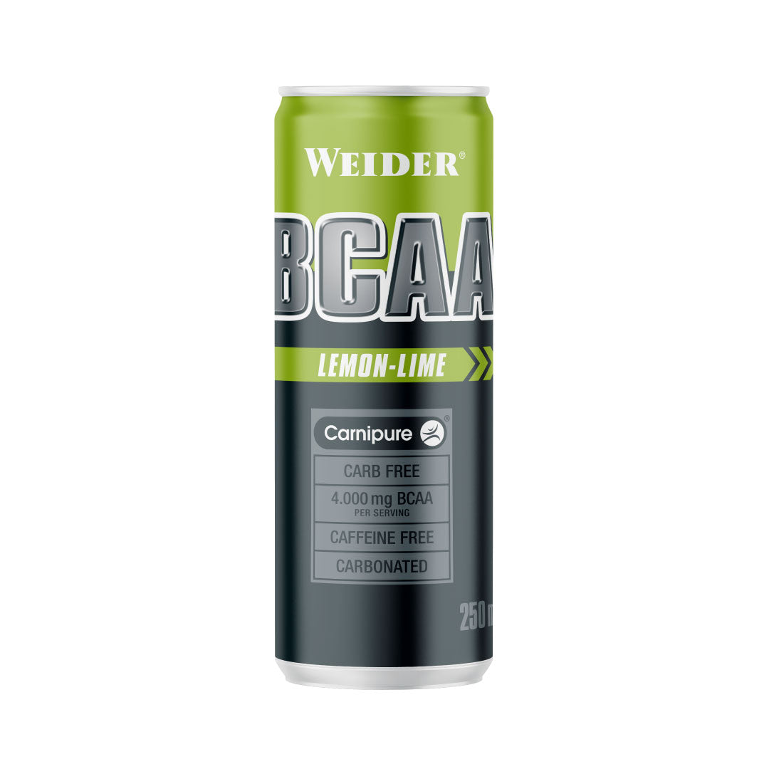 Bebida de aminoácidos BCAA RTD (pack de 24 latas de 250ml) sabor lima-limón