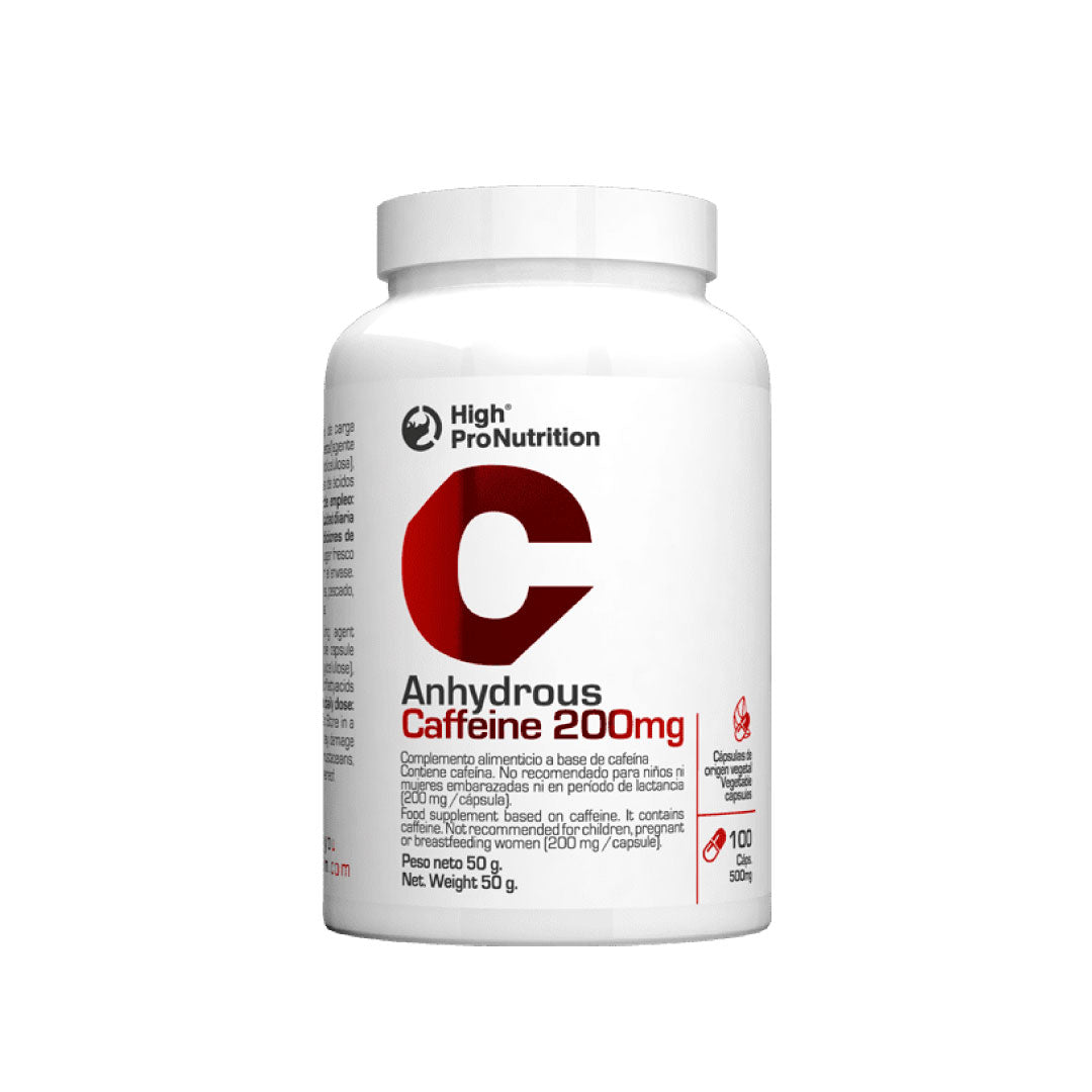 Cafeína 200 100 cápsulas de HP Nutrition