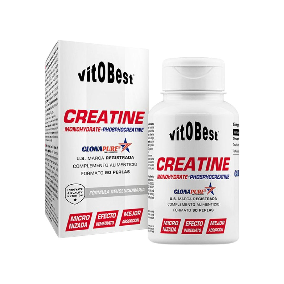 Creatina monohidrato Clonapure 90 perlas de Vitobest
