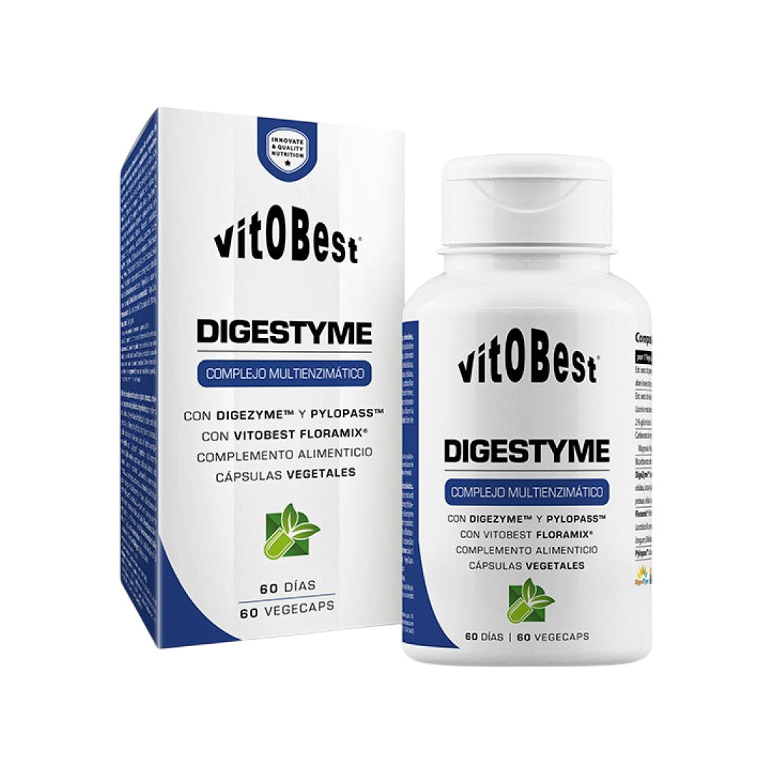 Enzimas digestivas DigesTyme 60 cáspulas vegetales de Vitobest