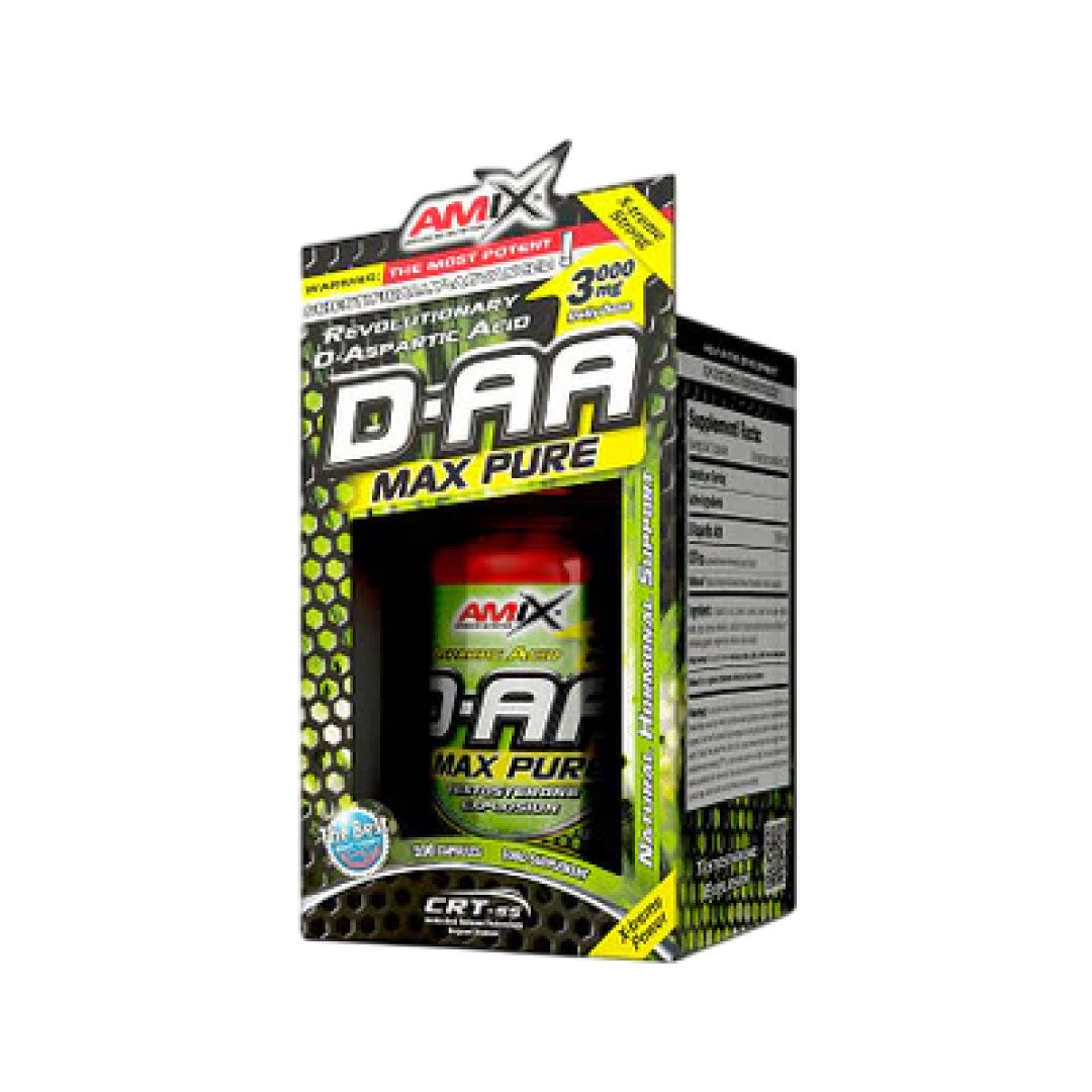 Estimulante D-AA Max Pure 100 cápsulas vegetales de Amix