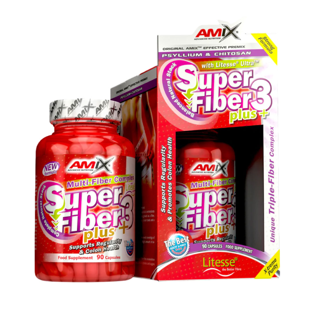 Complejo para mejorar el tránsito intestinal Super fiber 3 plus 90 cápsulas de Amix