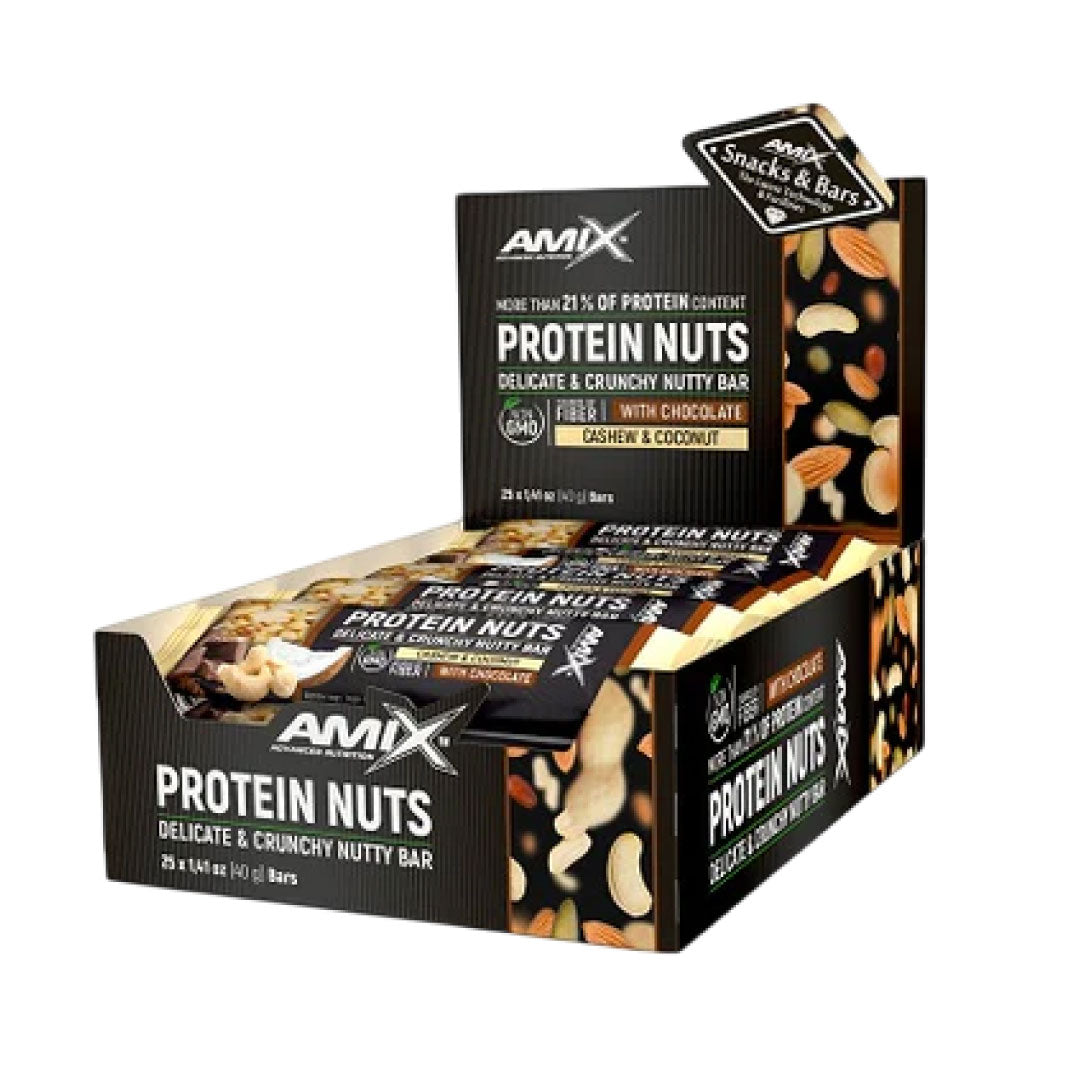 Barritas de proteínas de Frutos Secos de Amix (25 x 40g)