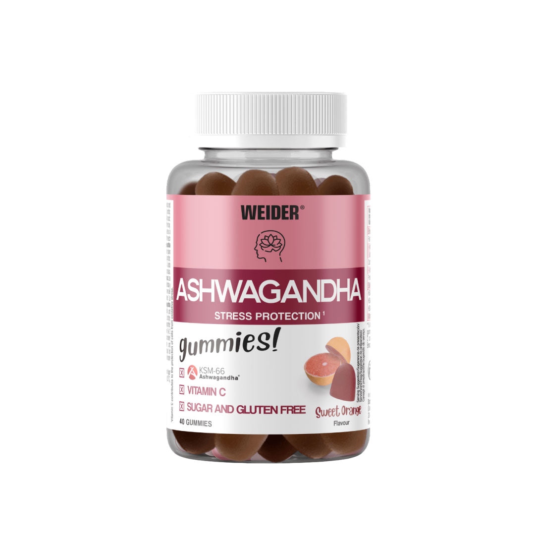 Gominolas de ashwagandha 40 unidades sabor naranja dulce de Weider
