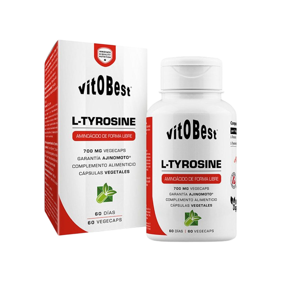 L-Tirosina Ajimoto® 700mg 60 cápsulas vegetales de Vitobest