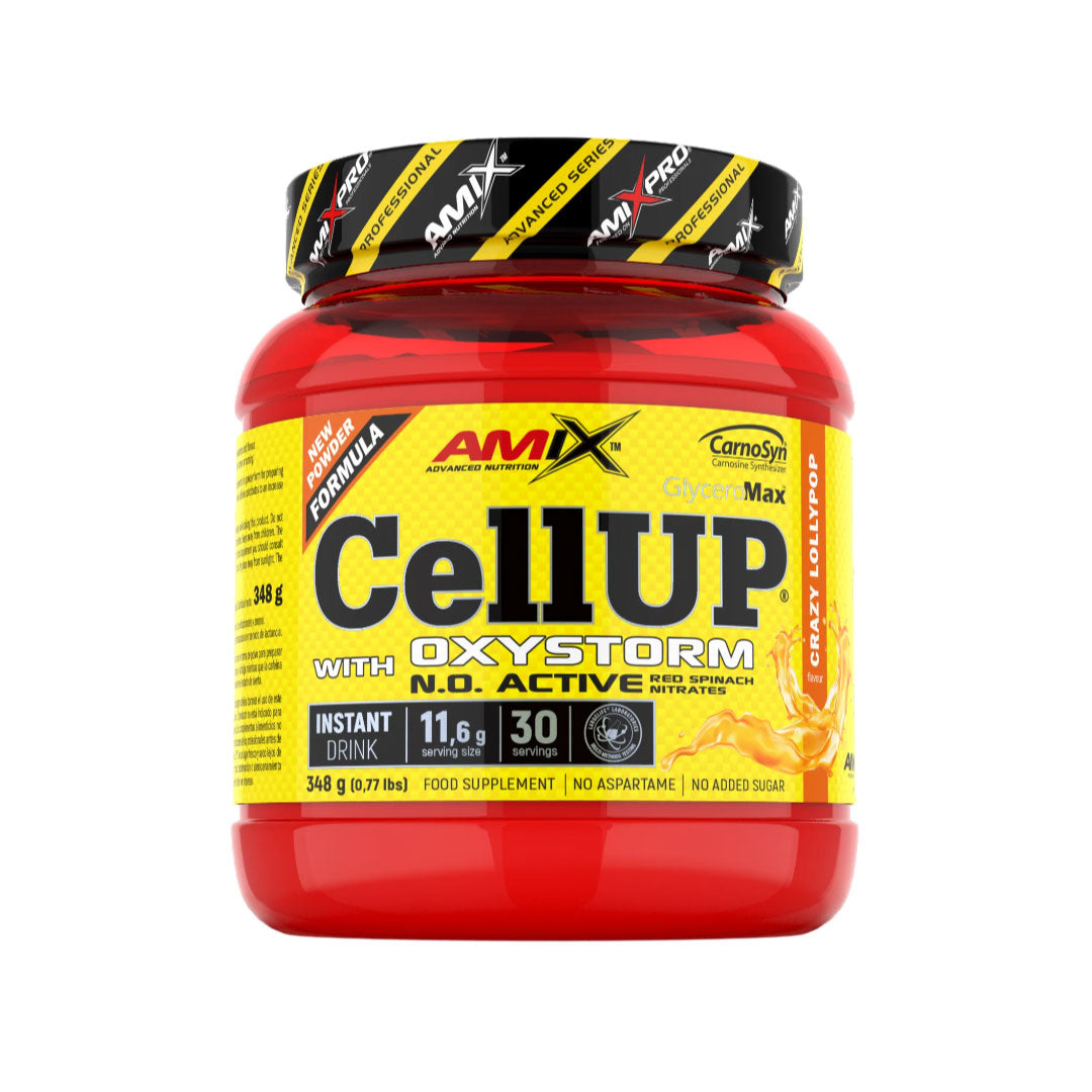 Pre-entreno CellUp con Oxystorm 348g de Amix Pro