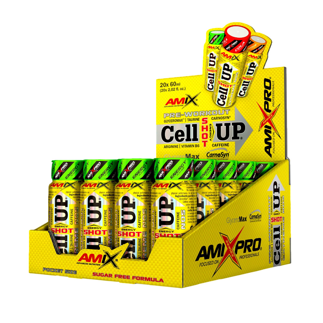 Pre-entreno CellUp Shot caja de 20 unidades x 60ml de Amix Pro
