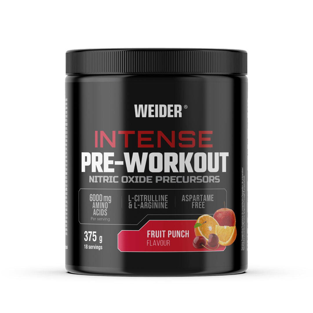Pre-Entreno intense 375g sabor fruit punch de Weider