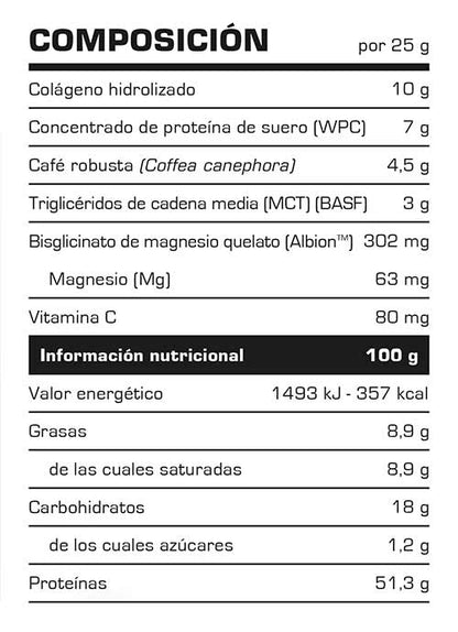 Colágeno hidrolizado con café + leche, magnesio y vitamina C 425g de Vitobest