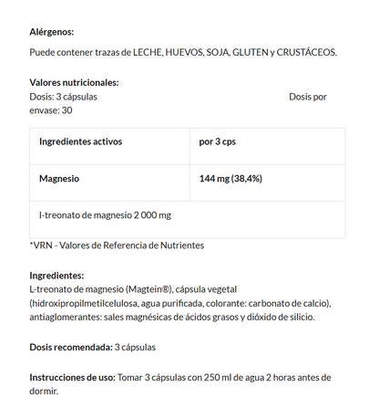 L-Treonato de magnesio Magtein® 90 vcaps de Amix Pro