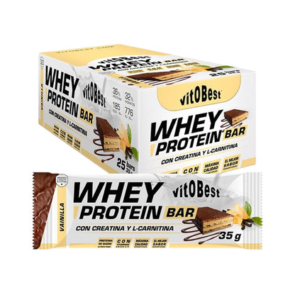 Barritas de proteínas WHEY barquillo (25uds. * 35g) de Vitobest