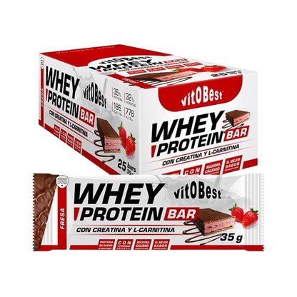 Barritas de proteínas WHEY barquillo (25uds. * 35g) de Vitobest
