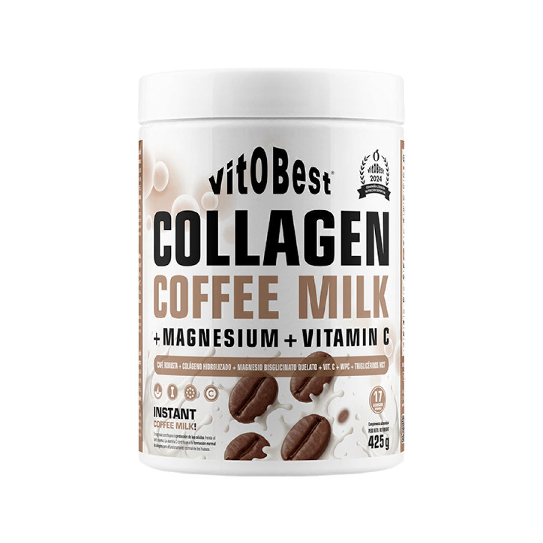 Colágeno hidrolizado con café + leche, magnesio y vitamina C 425g de Vitobest