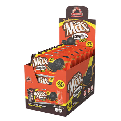 Galletas con relleno de crema de cacahuete proteica Conguitos Black Max
