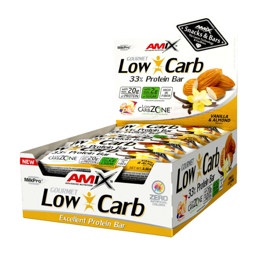 Barritas de proteínas Low-Carb (15 x 60g) de Amix