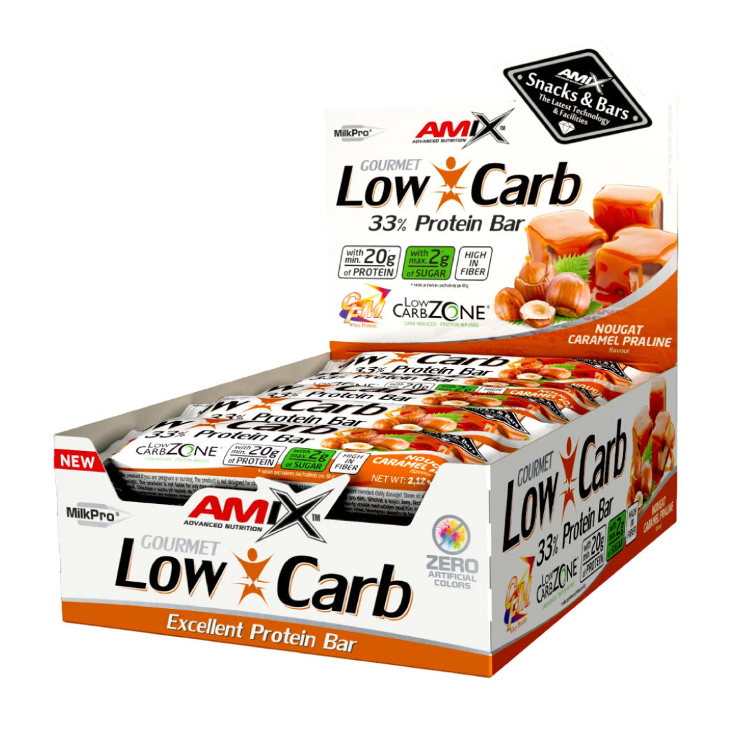 Barritas de proteínas Low-Carb (15 x 60g) de Amix