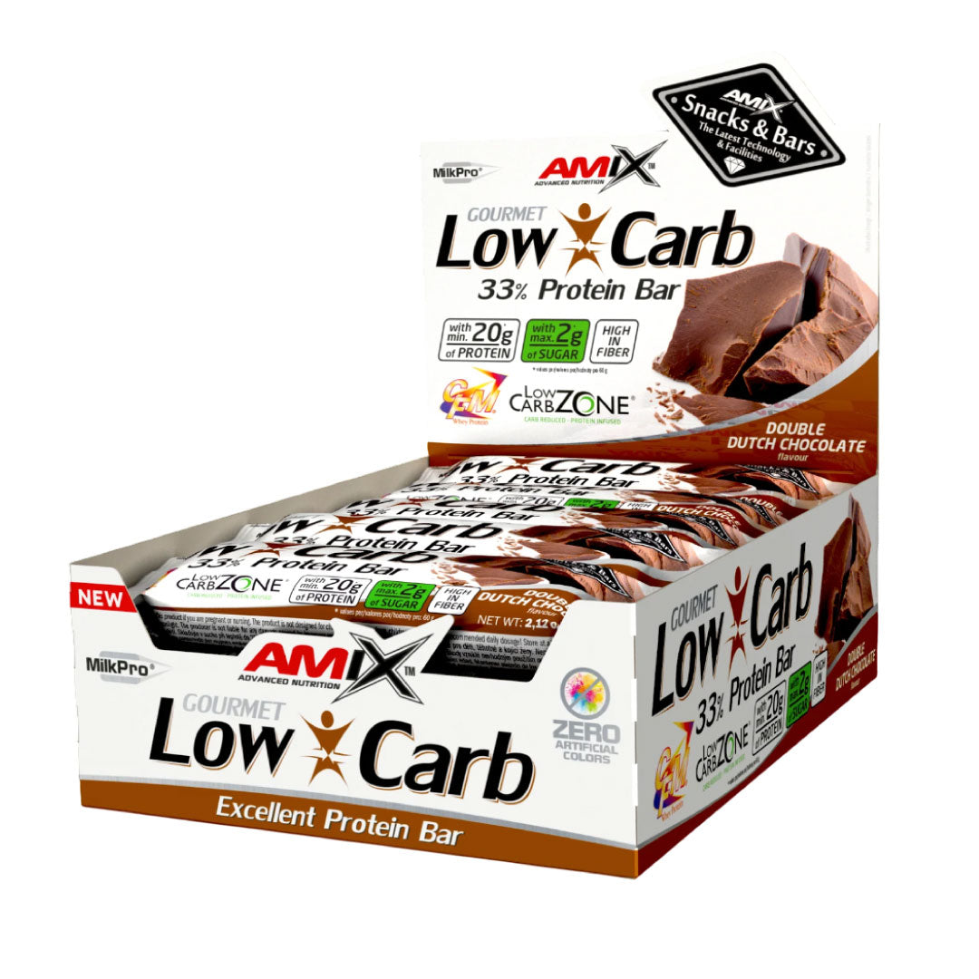 Barritas de proteínas Low-Carb (15 x 60g) de Amix