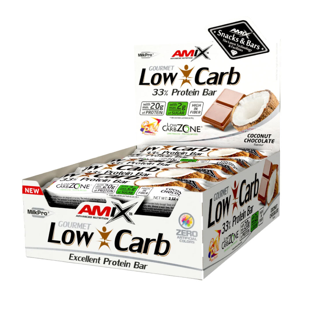 Barritas de proteínas Low-Carb (15 x 60g) de Amix