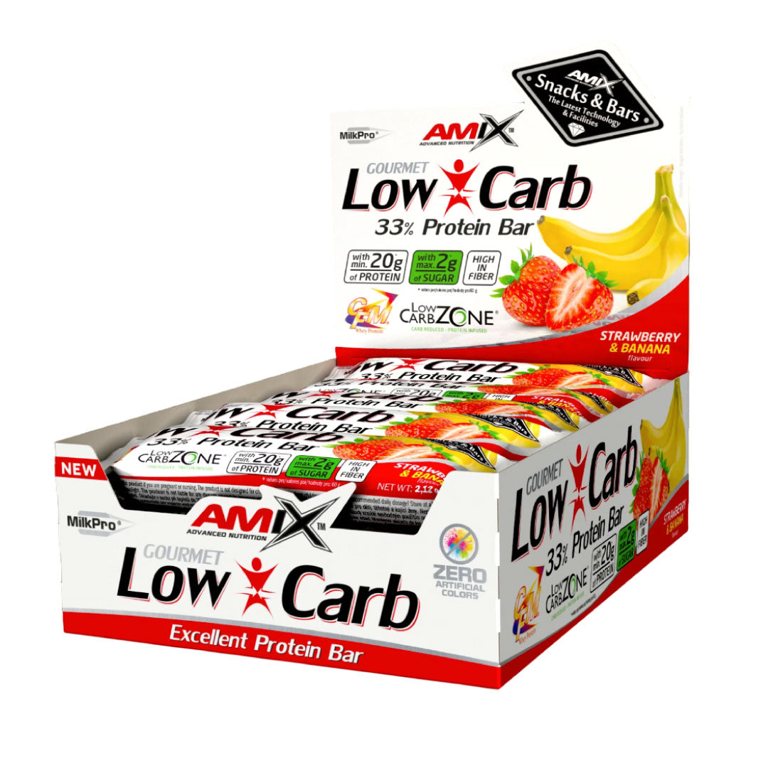 Barritas de proteínas Low-Carb (15 x 60g) de Amix