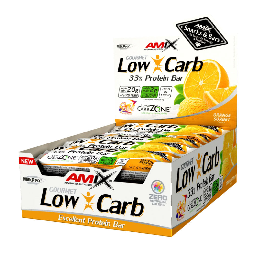 Barritas de proteínas Low-Carb (15 x 60g) de Amix