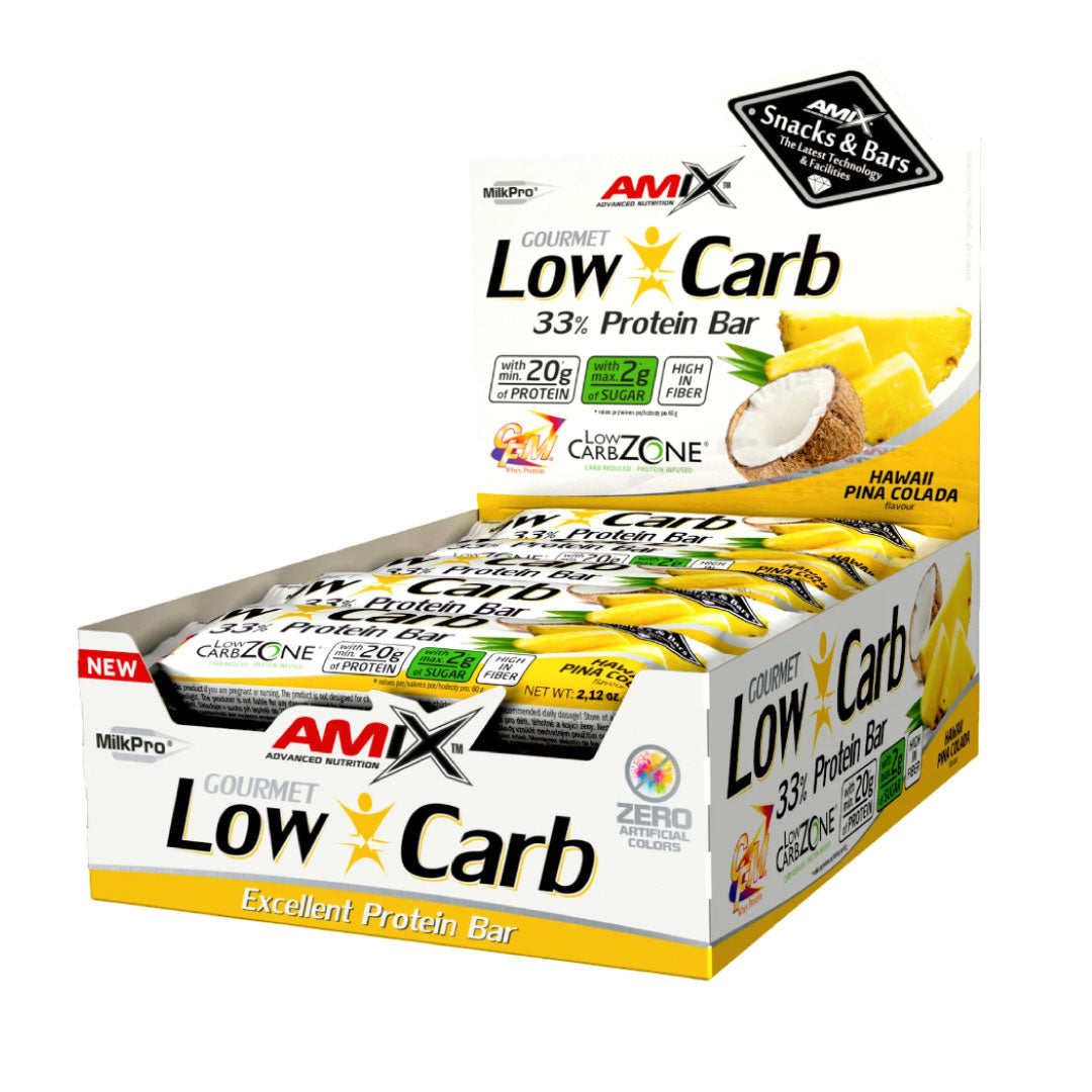 Barritas de proteínas Low-Carb (15 x 60g) de Amix