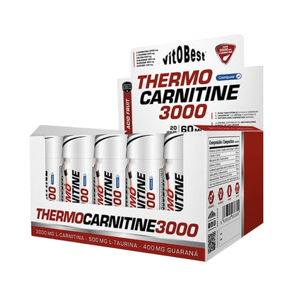 Termogénico con L-carnitina 3000 20 viales de 60ml de Vitobest