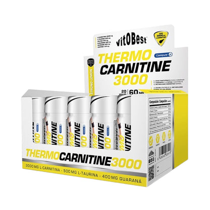 Termogénico con L-carnitina 3000 20 viales de 60ml de Vitobest
